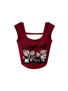DKLOTHES Women Summer Bear Graphic Tank Top