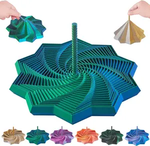 3D Expanded Sensory Fidget Star with Handle,Stress-Relief for Adults,Multi-Color Entertainment Pack for Mesmerizing Fun (Blue-Green, Large)