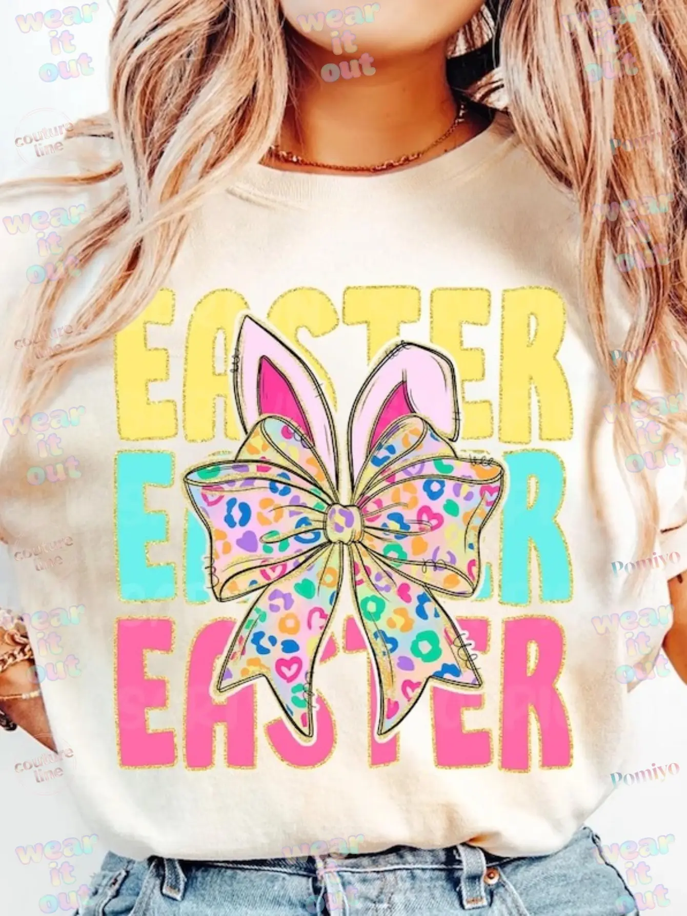 Easter Teacher Pencil T-shirt |   Back to School Shirt, Crew Neck Short Shirt, Gift For Her, Casual Style with Heat Transfer Printing