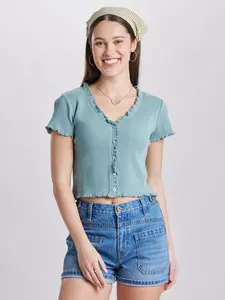 Jayda Thermal Cap Sleeve Shirt