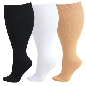 STANDWAY 3 Pairs Plus Compression Socks for Women & Men Circulation 15-20 mmHg is Best Support for Athletic Running,Hiking