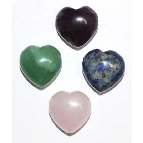 Heart Beads Various Stones - 15 mm (2/pk)