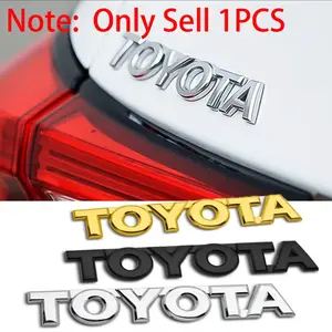3D black Silver Car Trunk Tail Sticker Emblem Badge Decals Vehicle Exterior Decoration For Toyota Corolla Camry Yaris Chr Auris RAV4 hilux logo