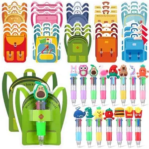 24/36 Sets Multicolor Pens Back to School Gifts 4-in-1 Colored Pens with Positive Cards Retractable Ballpoint Pen Cute Pens Bulk Fun Ballpoint Pen Class Reward Gift Thank You Gift Emotional Support Gift for Students Teacher Coworker Nurse
