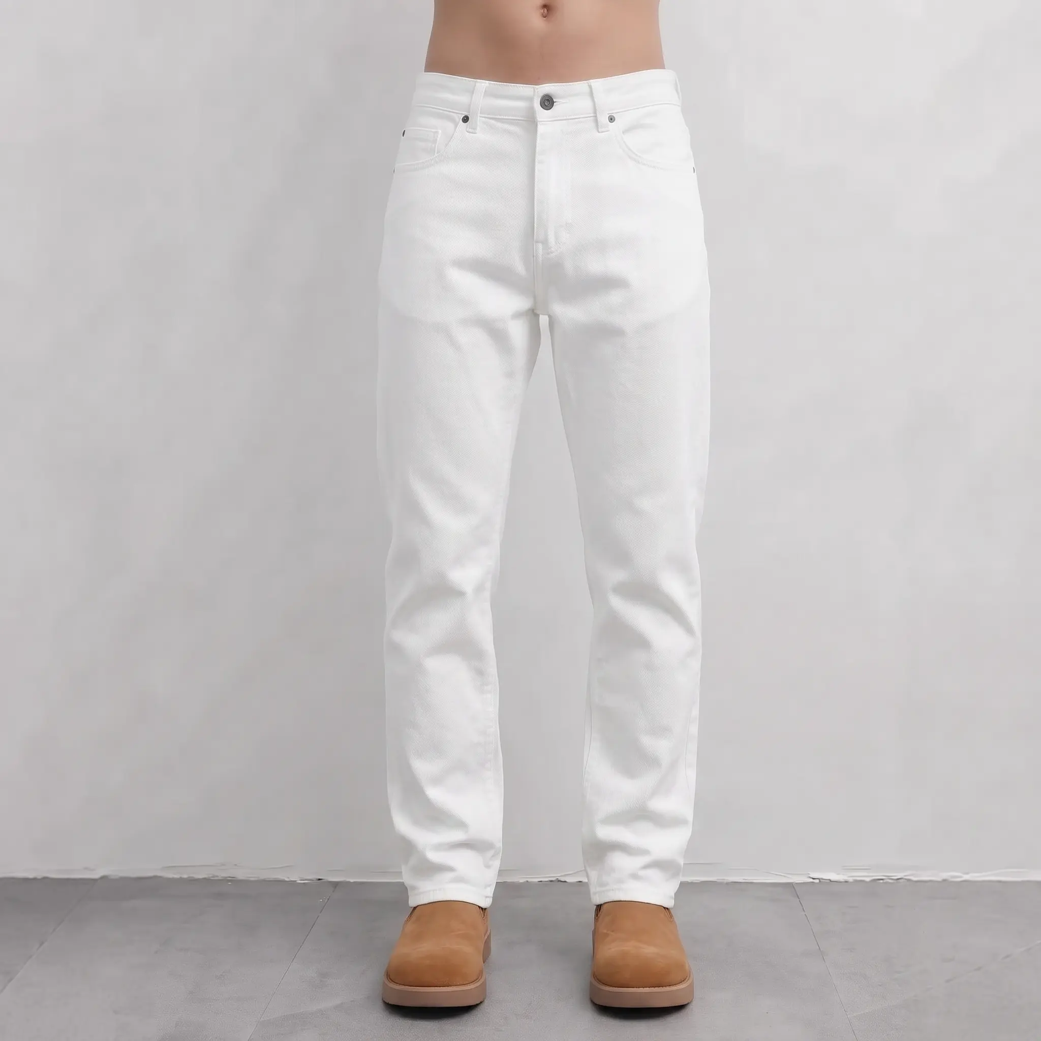 Men's Retro Cotton Denim Jeans - High Street Stright-Leg Plain Basic Trousers, Clean-Fit Aesthetic Straight Drape Fabric, Y2K Skater Summer Essential (Denim Men's Jeans)