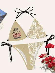 Great Northern Tropical Flowers Drinking Triangle Bikini Set XK0