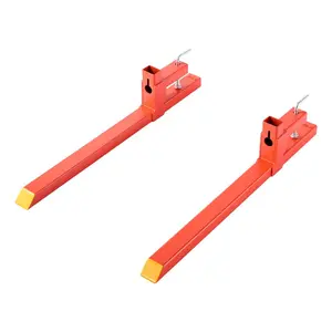 Summervibes VEVOR Pallet Forks, 2000 lbs Clamp on Pallet Forks, 43-Inch Total Length Heavy-Duty Quick Attach Tractor Fork Compatible with Tractor Attachments, Loader Bucket, and Skid Steer, Orange