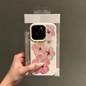 Stylish Watercolor Hibiscus Design TPU Case for iPhone 17 16 Pro Max, iPhone 16 Pro/14/16 Plus/15/13 Pro/12/11 - Durable and Elegant Protective Cover