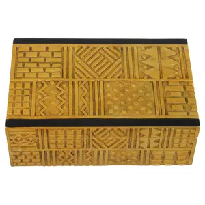 African Mudcloth - Niger Bend Soapstone Trinket Decor Box