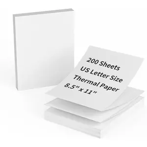 Thermal Printer Paper 8.5 x 11 Inch, 200 Sheets  Letter Size Thermal Paper, Folded, Continuous, Perforated, Compatible with A4 Portable Thermal Printer