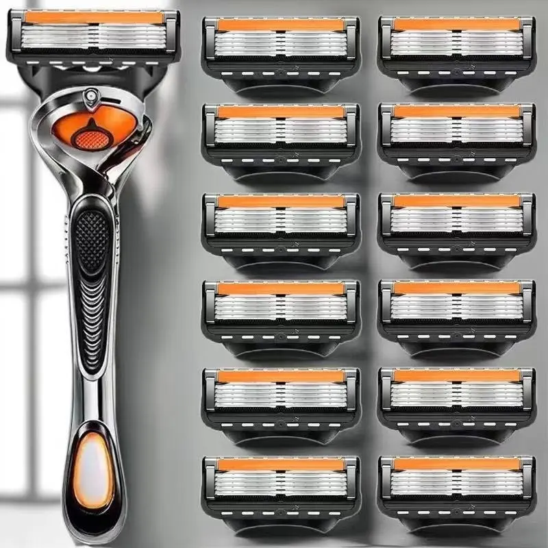High-Quality Five-Layer Manual Shaver, Shaving Razors, Four Replaceable Stainless Blades, Stainless Steel Universal Handle, Men's Grooming Tool, Daily Shaving Tool, Precision Trimming & Styling, Durable, Safe, Shaving Experience, Shaver Set