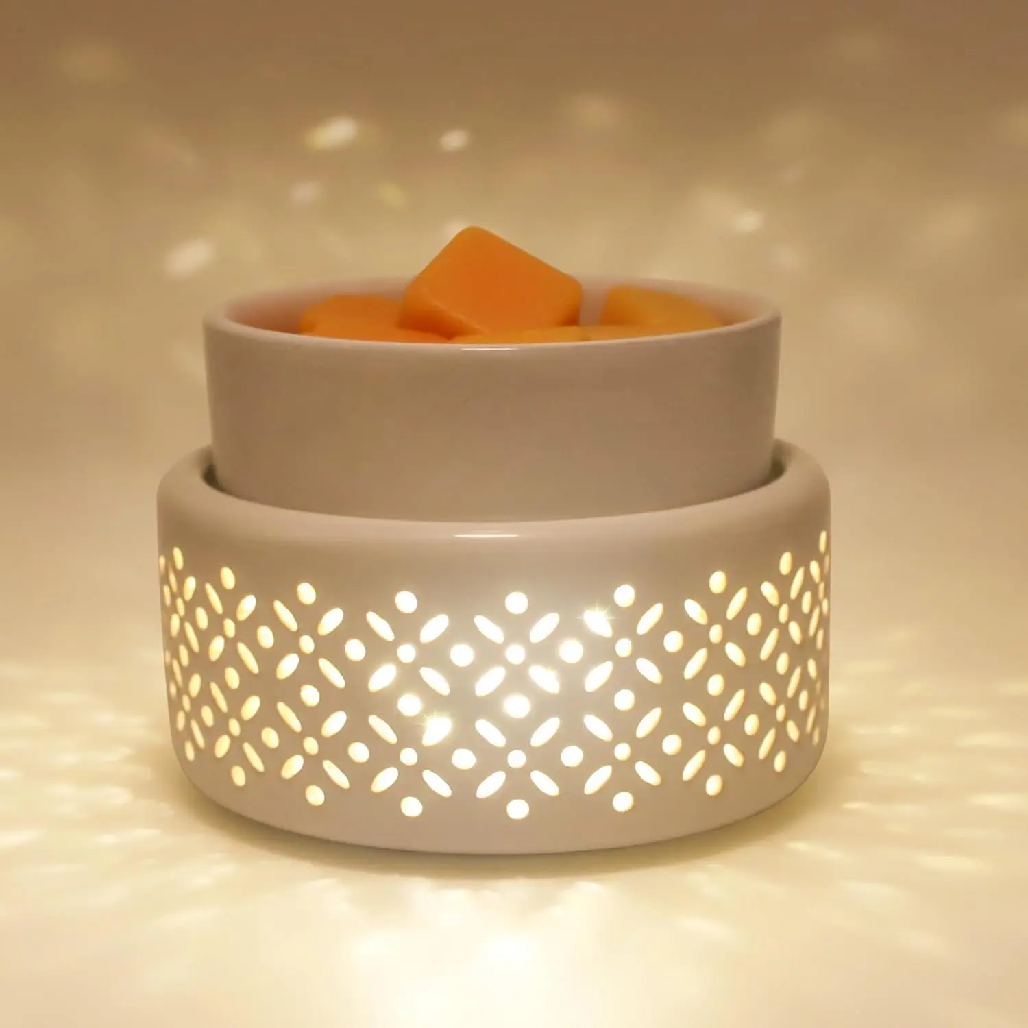 Ceramic Wax Melt Warmer - LED Night Light Candle Wax Warmer for Scented Wax, Electric  Wax Melter for , Office, Bedroom Decor, and Gifts