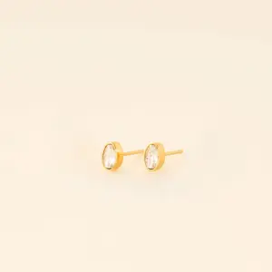 Oval Crystal Stud Earrings