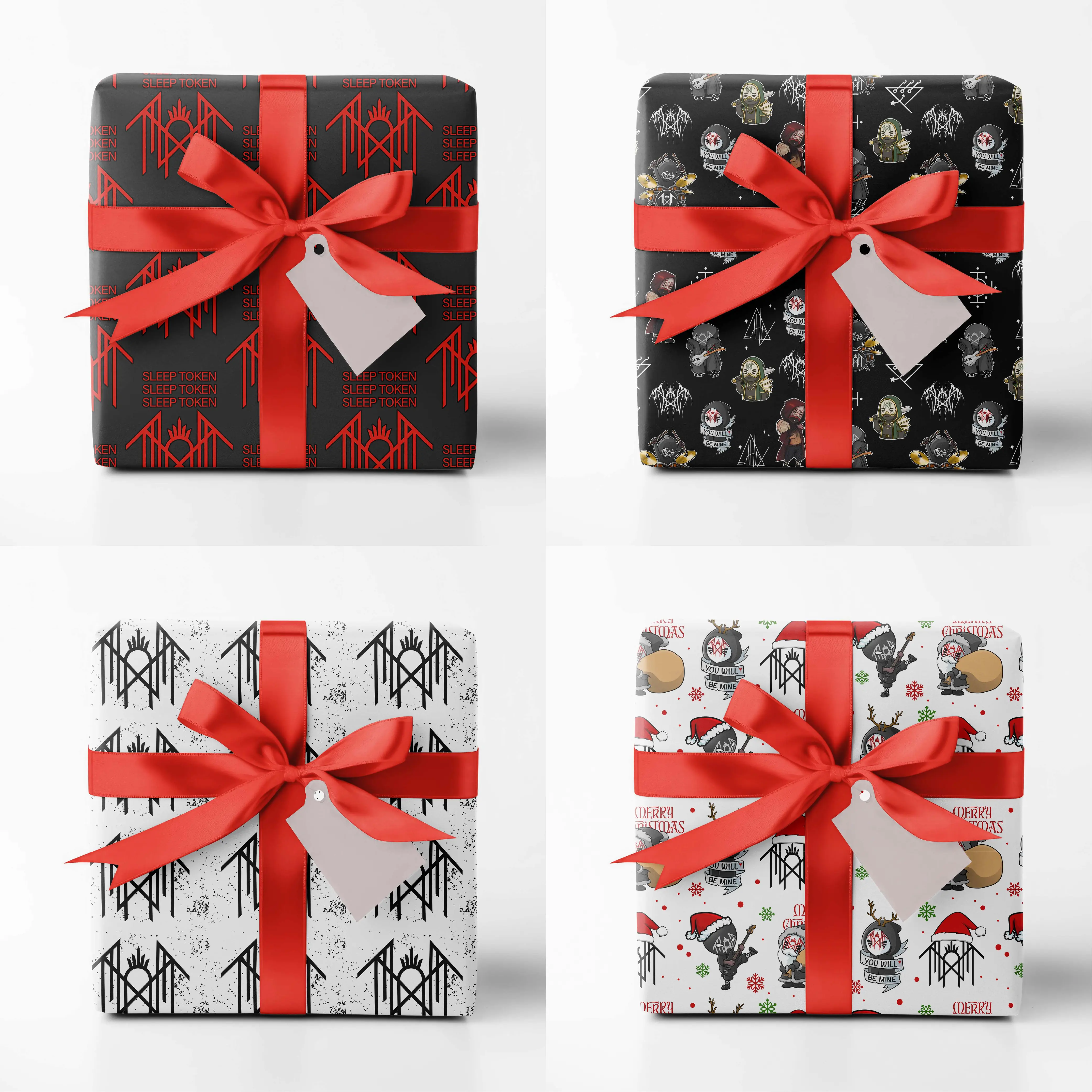 Gift Christmas Sleep Token Wrapping Paper, Aesthetic Band Gift Wrap for Music Fans, Punk Rock wrapping, Holiday Wrapping Paper, Gift Birthday