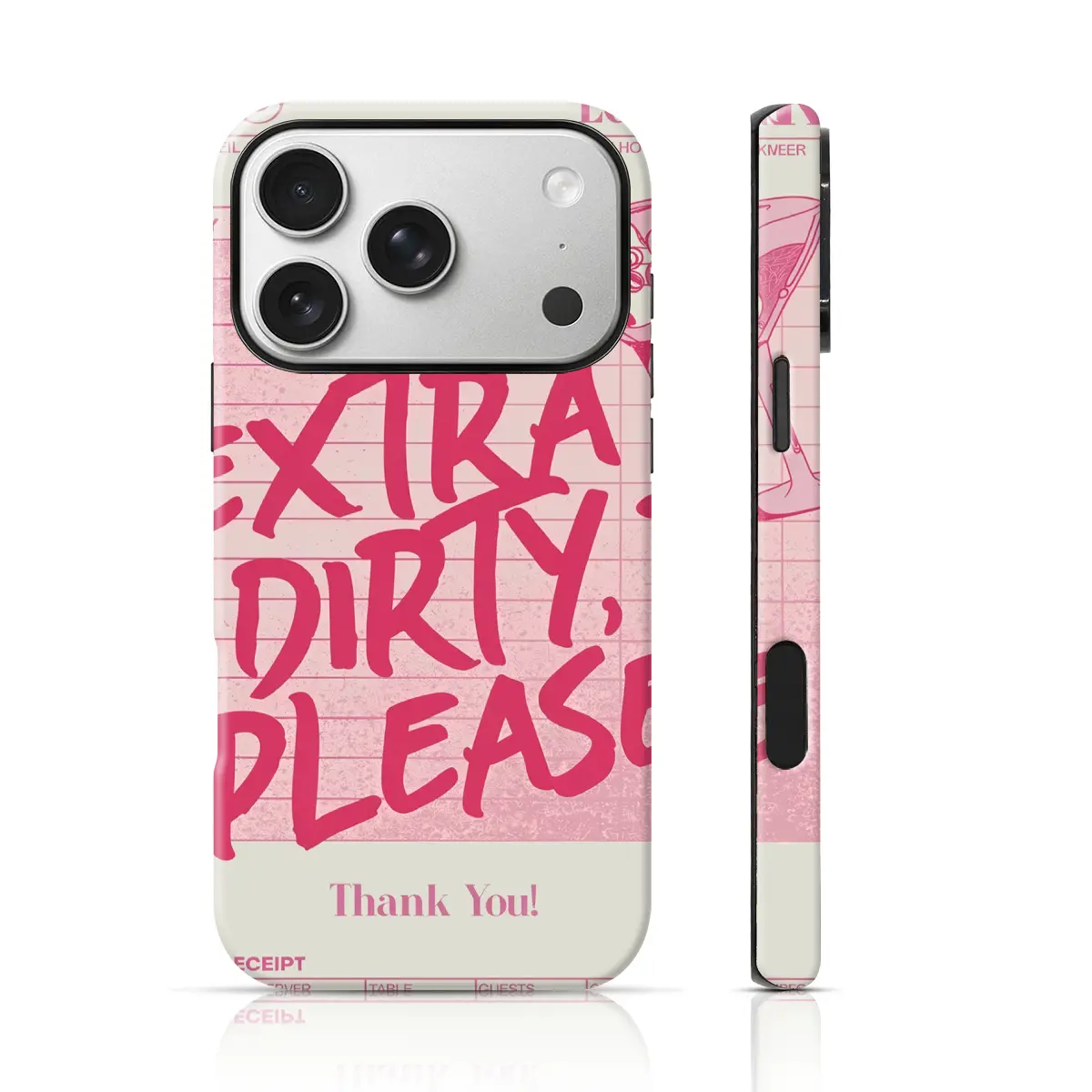Cocktail Receipt Design Aesthetic Phone Case 2 in 1 Case for iPhone 17 Pro Max/16 Pro Max /15Pro Max 15/14/13/12 & Samsung S26 /S25Ultra Fashion Phone Case