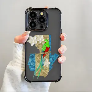 Cute Quetzal Bird In Guatemala Pattern Phone Case, Electroplated Cover with Shockproof Slim Soft TPU Cover for iPhone 11 12 13 14 15 16 17 Pro Max Plus Air/SJQNDD63