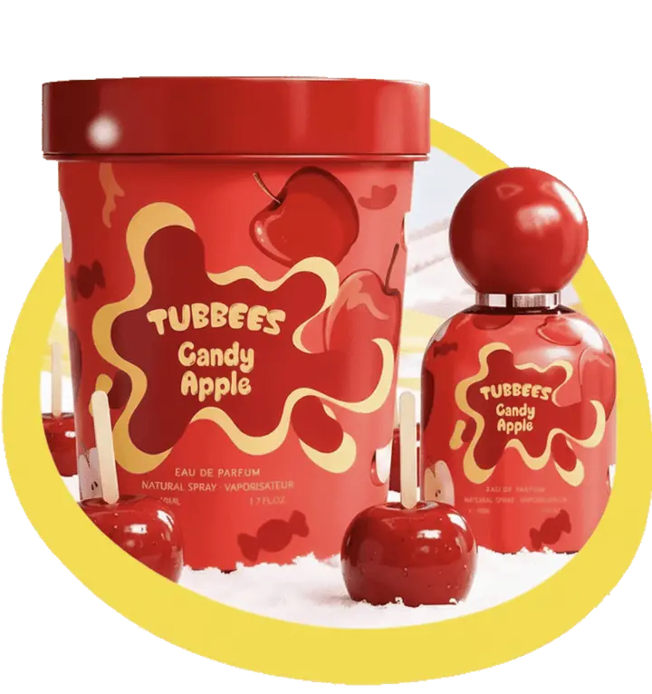 Grandeur Tubbees in a Tub Candy Apple Eau De Parfum Spray | 1.7 oz (50ml) | Green Apple, Cotton Candy, Cinnamon Sugar, Red Fruits, White Flowers, Amber Scent | Long Lasting Fragrance for Men and Women (Unisex)