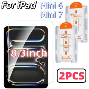 2-Pack Tempered Glass Screen Protector for Apple iPad Mini 8.3 Inch, 9h Hardness, Easy Install, Anti-Scratch, No Dust, No Bubbles, Tablet Protector