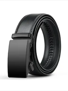 Black Men's Business Fashion Belt - Luxury PU Leather Waist Strap, Alloy Automatic Buckle, Famous Brand, Ideal for Jeans, Casual Business Belt, Pu Leather Belts