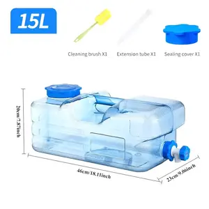 15L BPA-Free Portable Water Container with Tap! 💧   4 Gallon PC Material Water Storage with Cleaning Brush & Extension Tube. Perfect for Outdoor Travel, Car Camping, Picnics & Emergency Use. Your All-in-One Water Solution for Home, Office & Adventures!