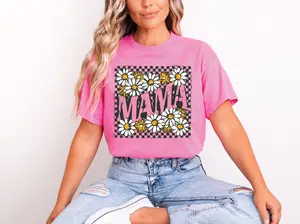Mama Checkered Daisies Unisex Graphic Tee