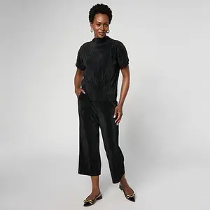 Hue 2-piece Pleated Knit Top and Pant Lounge Set