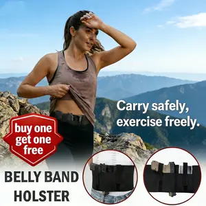 Belly Band Holster for Men & Women, Concealed Carry Gun Holster, Ambidextrous Design, Fits Glock 19 17 42 43 43x, Taurus, Ruger LCP, S&W M&P Shield for Most Handguns
