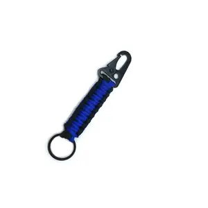 Paracord Keychain with Carabiner Clip and Woven Design, Durable Survival Gear Keyring, Perfect for Outdoor and Everyday Use