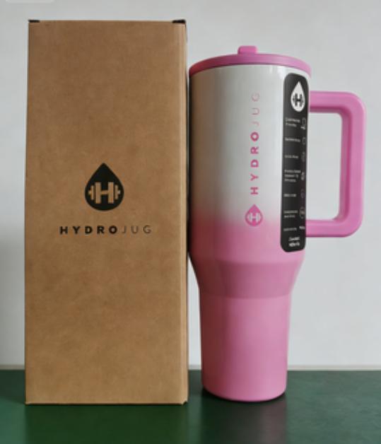 HydroJug 32oz Pink Ombre Tumbler - Leakproof, Insulated, Cup-Holder Friendly Fits Most Car Cup Holdes & Keeps Ice Cold for 24+ Hours Drinkware Flasks Mug Water Bottles Water Bottles Bottled Portabler Mug