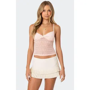 Edikted Women's Tuesday Textured Lace Tank Top