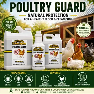Poultry Guard Concentrate - #1 All-Natural Solution to Prevent Disease, Eliminate Harmful Insects, Fungus, Bacteria & Ammonia Odor on Birds and Coops