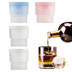 4PCS Ice Ball Molds,Fashioned Clear Ice Cube Mold Silicone Freezer Press, Perfect for Chilling Drinks and Providing a Refreshing Way to Beat the Heat