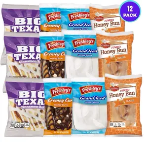 Cloverhill and Mr’s Freshley’s Variety - 12 Pack - 4x Cloverhill Cinnamon Roll, 4x Cloverhill Honey Bun, 4x Mr’s Freshley’s Cremey Curl, 4x Grand Iced.