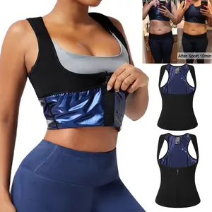 Sauna Suit for Women Waist Trainer Vest Sauna Sweat Workout Tank Top with Zipper Tummy Control Shapewear Vest, Fajas Para Mujer, Women Sports Workout Gym Exercise Clothes, Women Sportswear