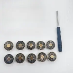 Adjustable and detachable non-sewn denim button - Durable, suitable for denim clothing, pants and accessories, clothing accessories | Adjustable button | Durable button
