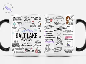 [Sale Up To 50%] Funny Real Housewives Gift - Large 15 oz. Ceramic Deluxe Mug - Cast Quotes - Salt Lake City RHOSLC Bravo Fan