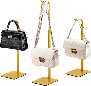 3 Pack Purse Holder Handbag Display Stand:  Hanger Rack for Bags, Purses, and Wreath, Adjustable Hook Stand for Tabletop, Closet, and Retail Use for Vendors