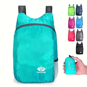 Foldable Backpack Lightweight Travel Bag for Outdoors, Adjustable Straps, Durable Zipper Closure, Practical Gift for New Year & Valentine's, Folding Backpack