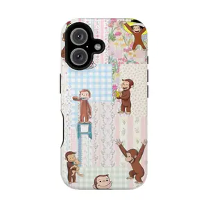 Curious George Bible Verse Phone Case – Cute CartoonCurious George Patchwork Phone Case – Cute Cartoon Monkey iPhone Cover with Vintage Floral & Gingham Aesthetic |     Cover for IPhone 17 16 15 14 13 12 SE Max Pro Samsung galaxy, Gift for her