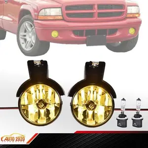 Fog Lamp Light W/Bulb Set Yellow Fit For 1997-00 Dodge Dakota 1998-00 Durango