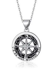 14K Golden Plated Compass Necklace for Women Anniversary Valentines Birthday Gifts for Wife Her