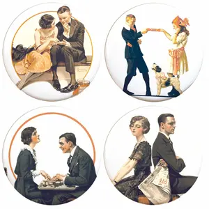 Buttonsmith® 1.25" Norman Rockwell Love Refrigerator Magnets - Set of 4