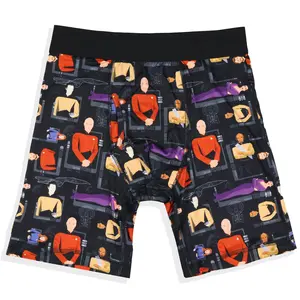 Star Trek Boxer Brief Men's TNG Picard Data Riker Crusher Worf Deanna Troi All-Over Print Underwear