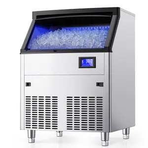 Coolake Commercial Ice Maker Machine 450lbs/24H, Stainless Steel Under Counter Ice Machine with 135lbs Ice Storage, Air Cooled, Freestanding Self Contained Ice Machine for Home Bar Office