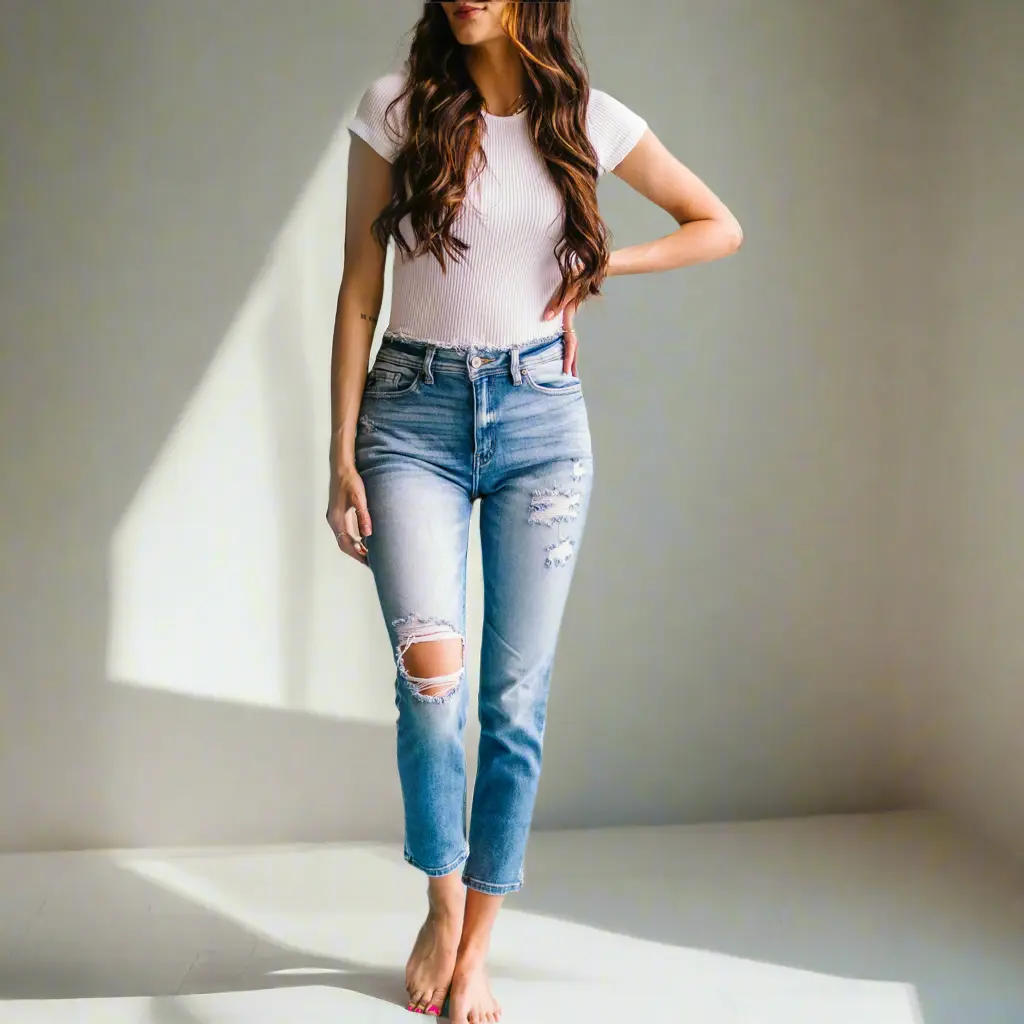 ♡cancan♡ Love Me Straight Leg KanCan Jeans in Light Wash - TikTok Shop