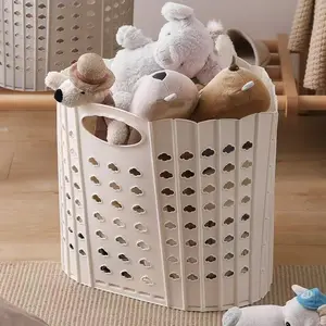 Foldable Dirty Clothes Basket, Home Storage Bin, Plastic Laundry Hamper, Bathroom Garbage Bin, 1pc Household Organizer