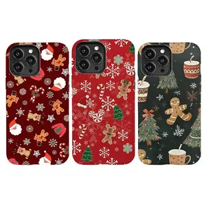 Red Gingerbread Man Festive Holiday Mickey Mouse Christmas Party Art Trendy Tough Phone Case. Cozy Winter Aesthetic Rugged Shockproof Protective Cover For iPhone 17 Pro Max 16 Air 15 14 13 12 11.