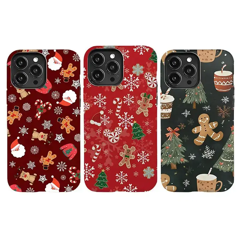 Red Gingerbread Man Mickey Mouse Festive Holiday Party Art Phone Case, Polycarbonate Rugged Shockproof Protective Cover for iPhone 17 Pro Max, 16, 15, 14, 13, 12, 11, Air