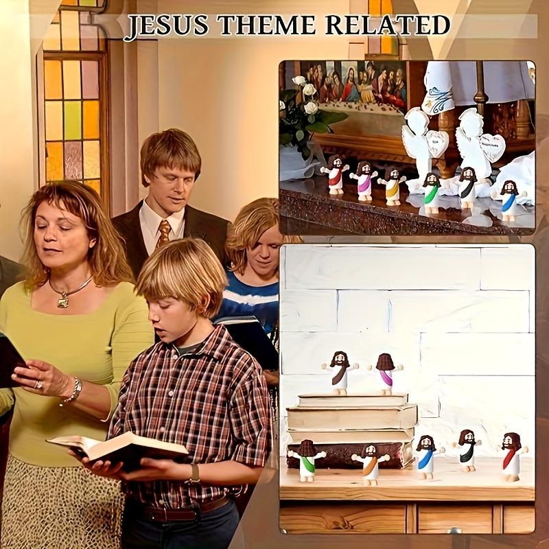 20 Pack Mini Jesus Figurine with Cross, Inspirational Prayer Card “My Lord, My God, My Savior” – Perfect Christian Easter Gifts & Religious Souvenirs for Bulk Gifting