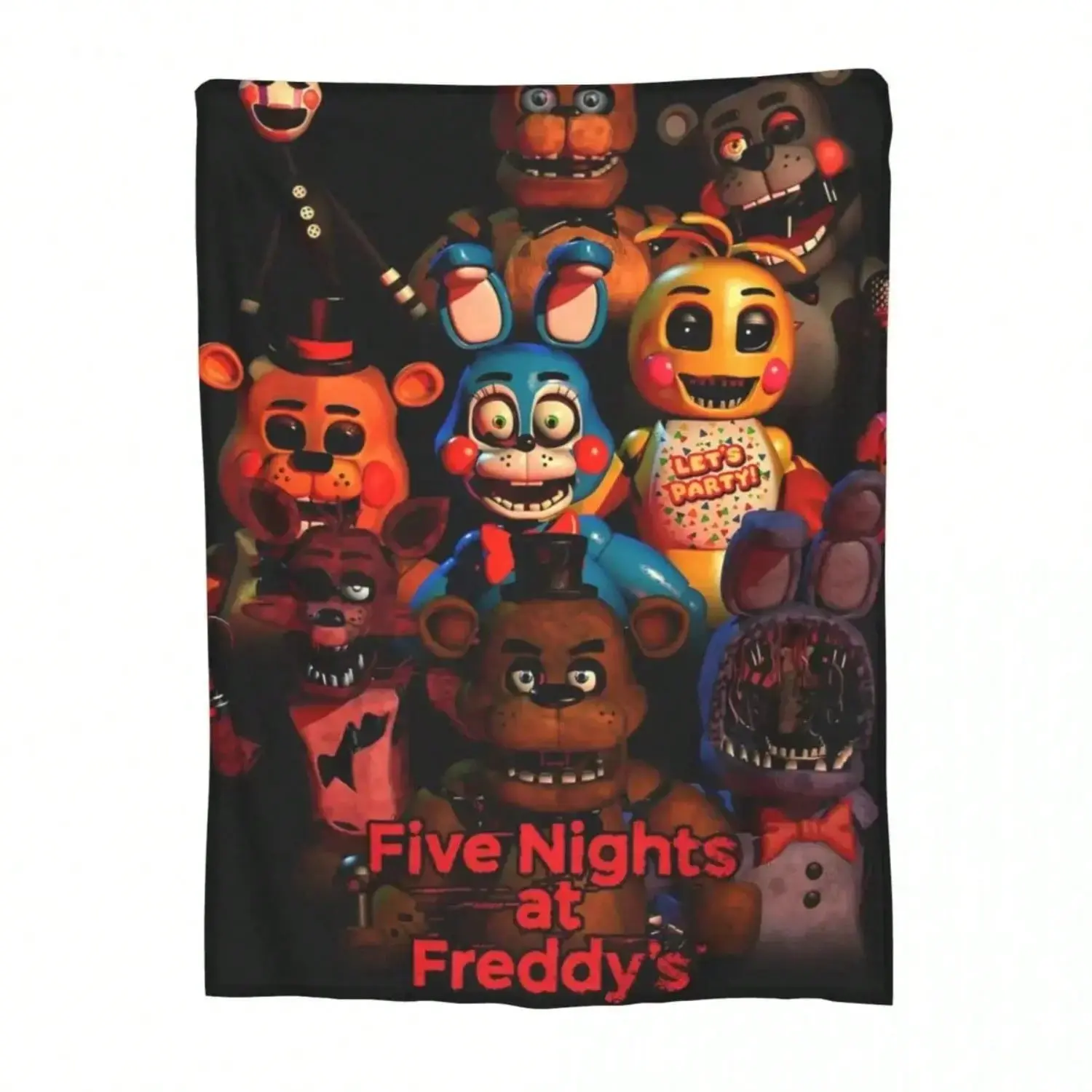 FNAF Plush Fabric Throw Blanket - Soft Fluffy Fleece, Lightweight Warmth, Machine Washable Unisex, Cozy Look, Fluffy Fleece Hug, Home/Outdoor Use, Ideal Christmas Gift, Camping Use